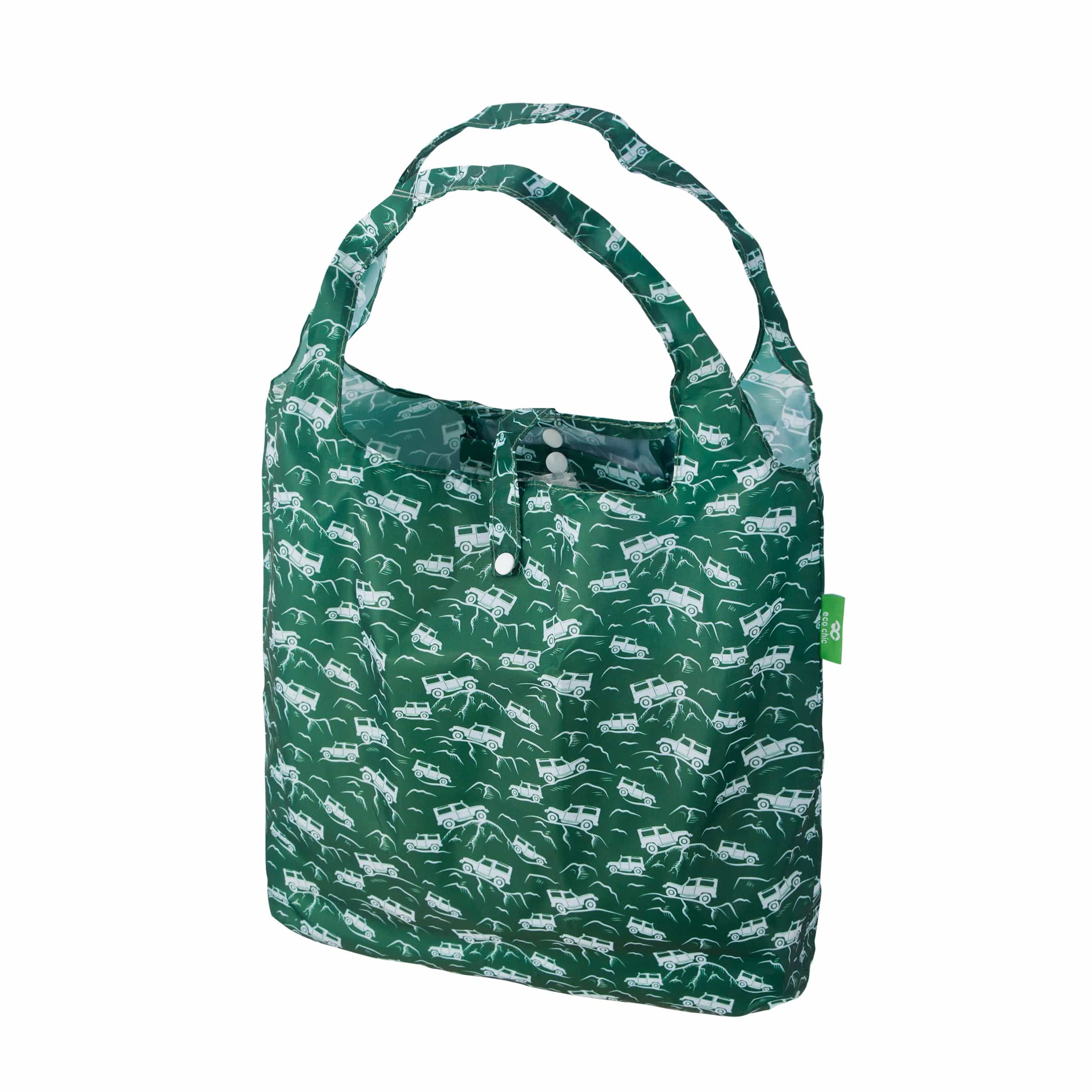 Eco Chic Green Eco Chic Lightweight Foldable Reusable Shopping Bag Landrovers