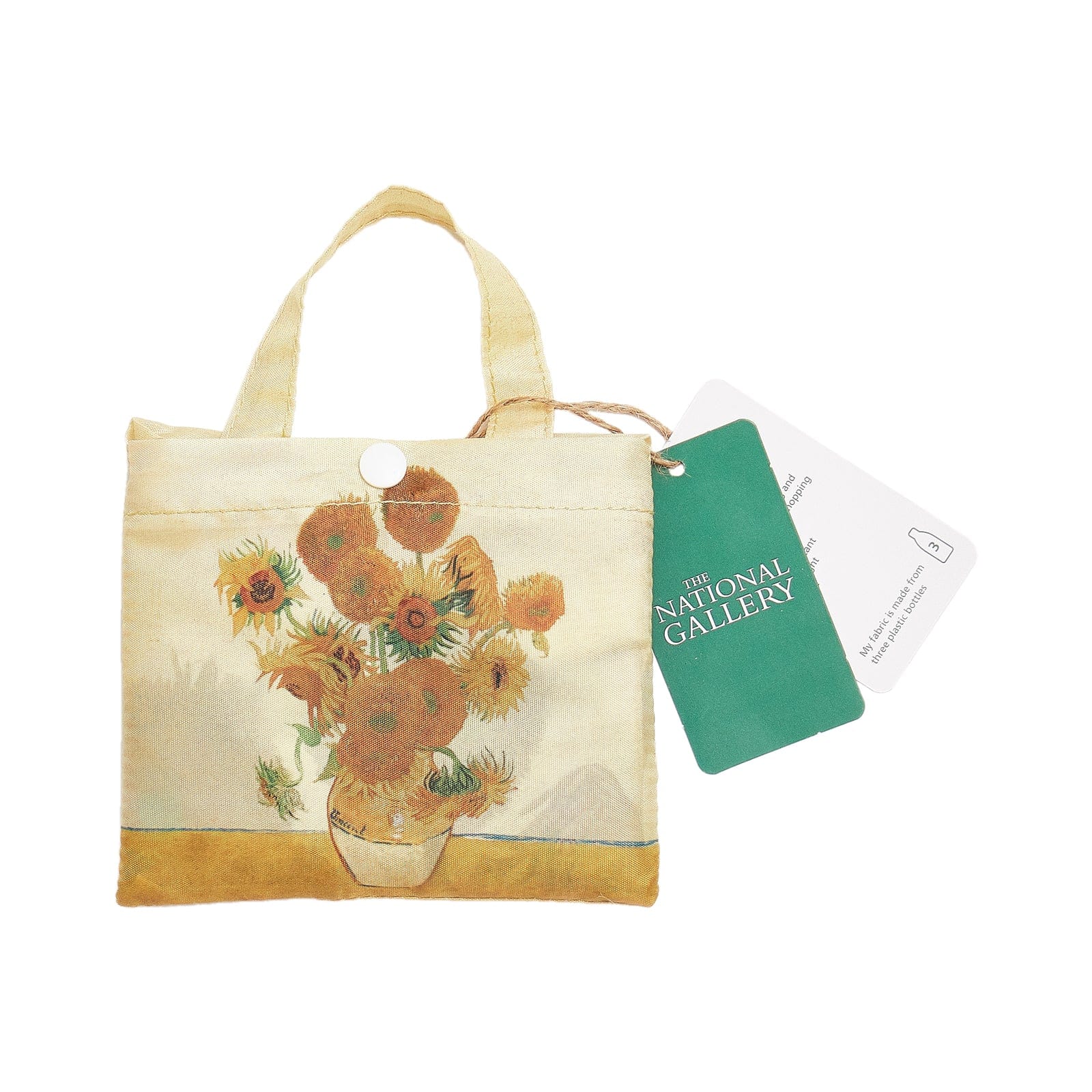 Eco Chic Blue Eco Chic Lightweight Foldable Reusable Shopping Bag National Gallery Sunflowers