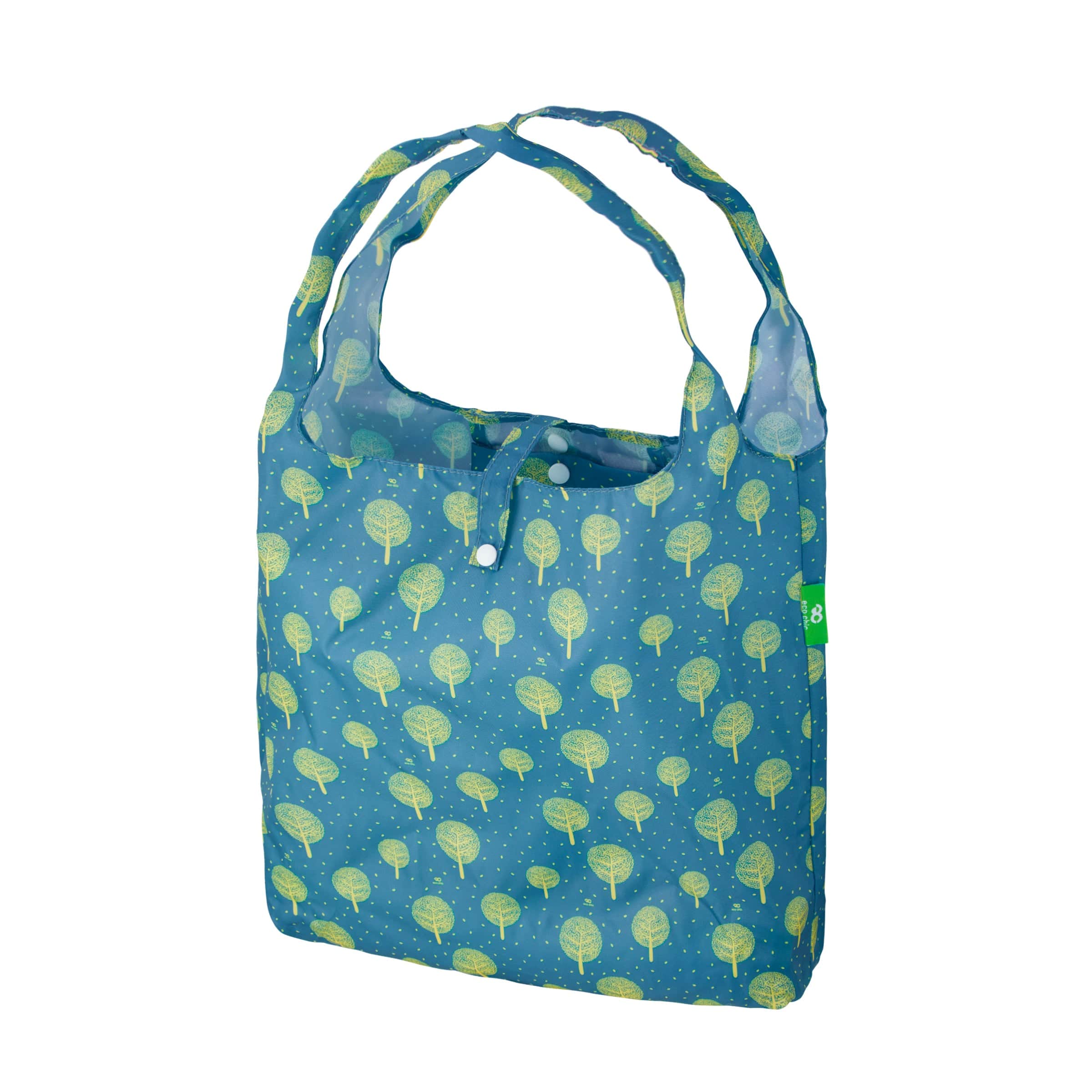 Eco Chic Blue Eco Chic Lightweight Foldable Reusable Shopping Bag Tree of Life