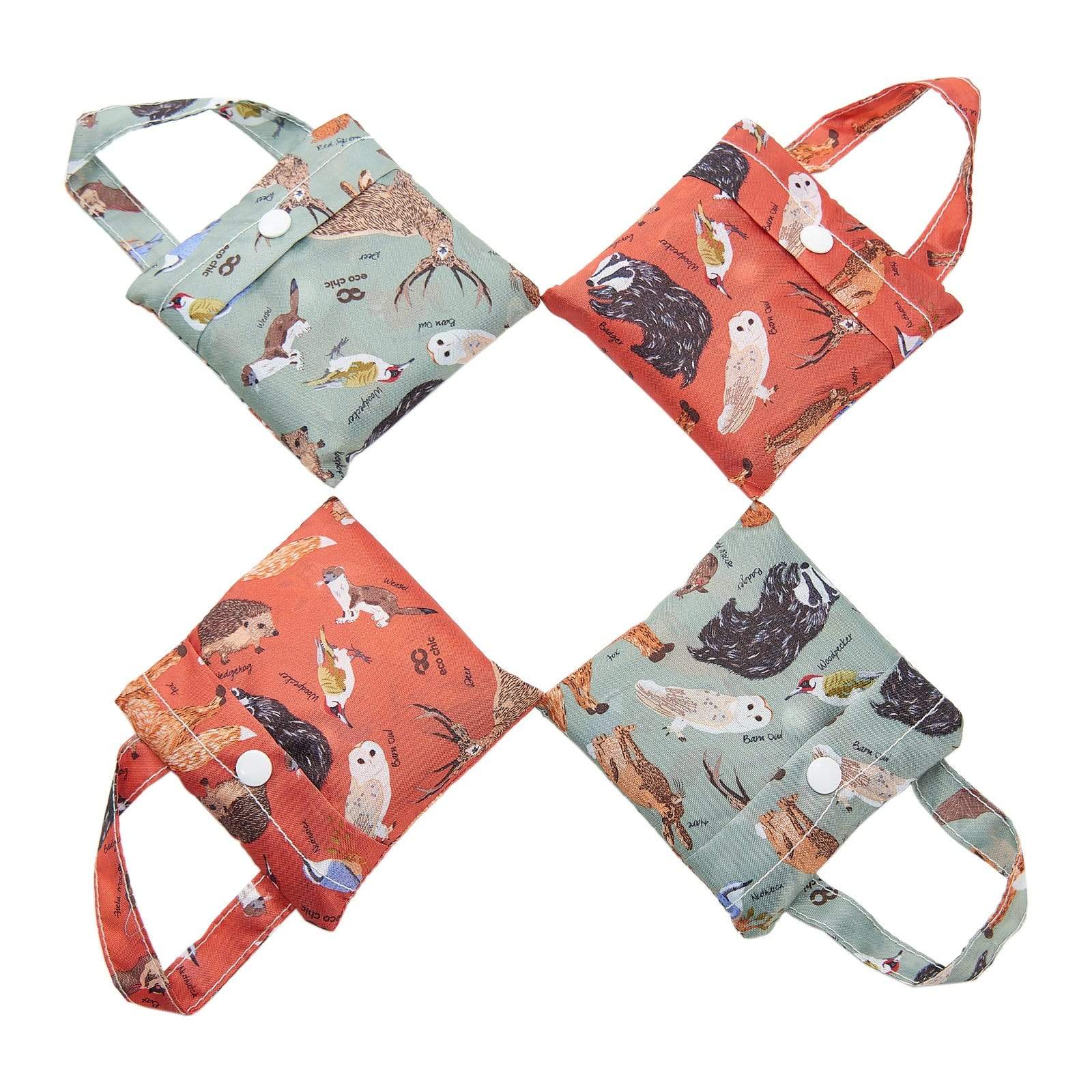 Eco Chic Eco Chic Lightweight Foldable Reusable Shopping Bag Woodland