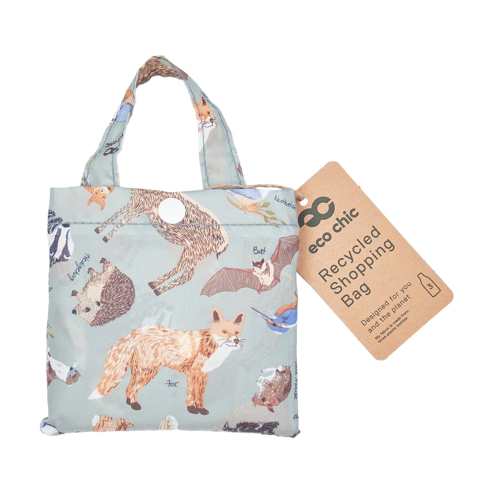 Eco Chic Eco Chic Lightweight Foldable Reusable Shopping Bag Woodland