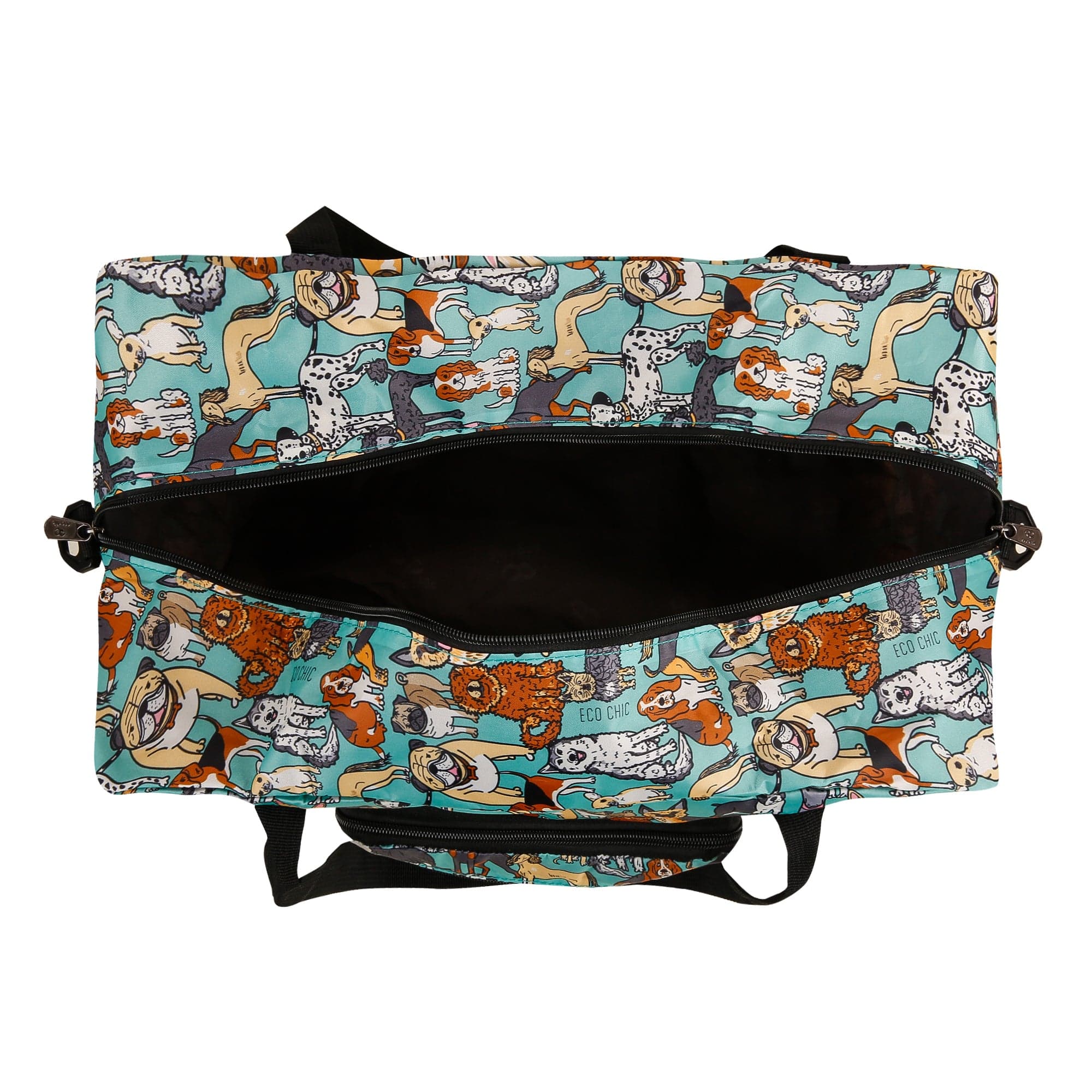 Eco Chic Teal Eco Chic Recycled Cabin Holdall Bag Dogs