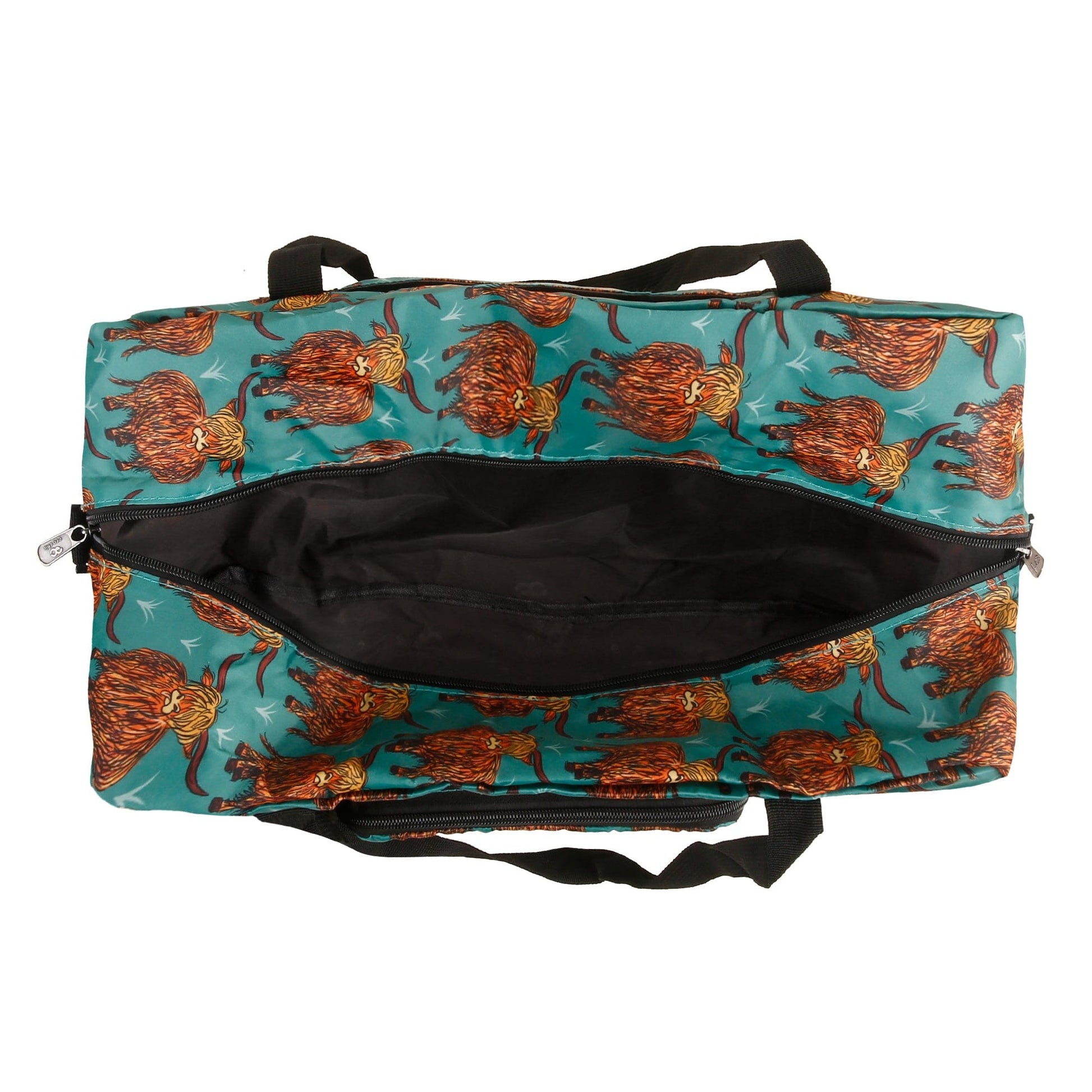 Eco Chic Teal Eco Chic Recycled Cabin Holdall Bag Highland Cow