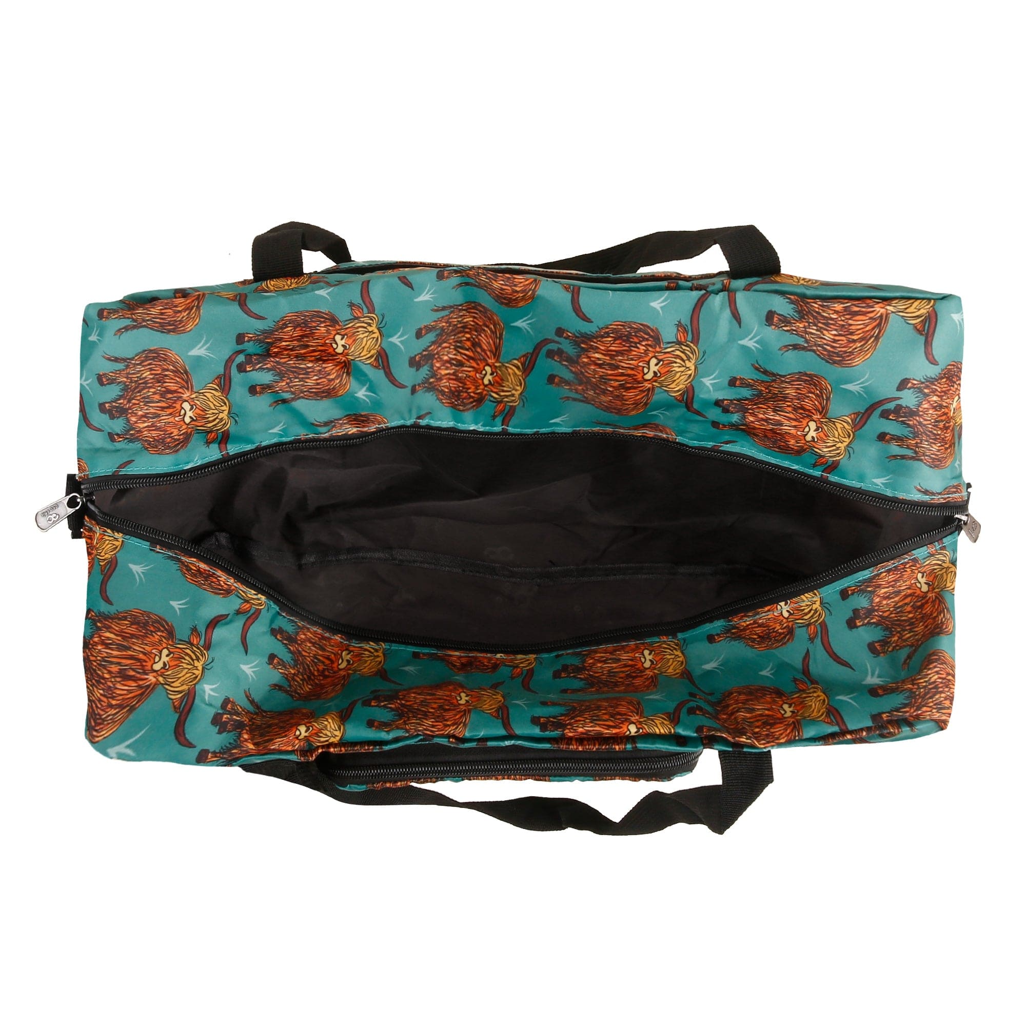 Eco Chic Teal Eco Chic Recycled Cabin Holdall Bag Highland Cow