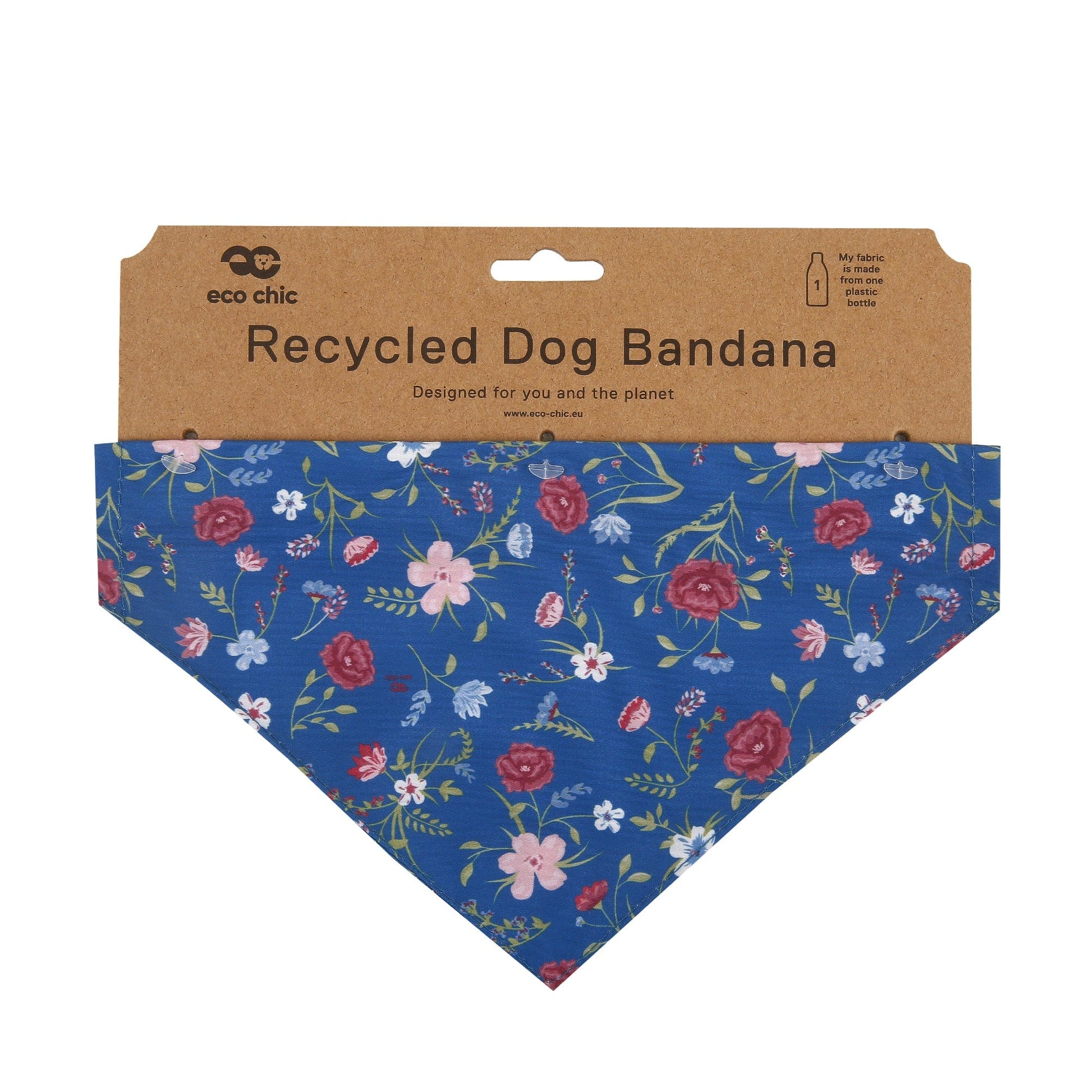 Eco Chic Eco Chic Recycled Dog Bandana - Floral Navy
