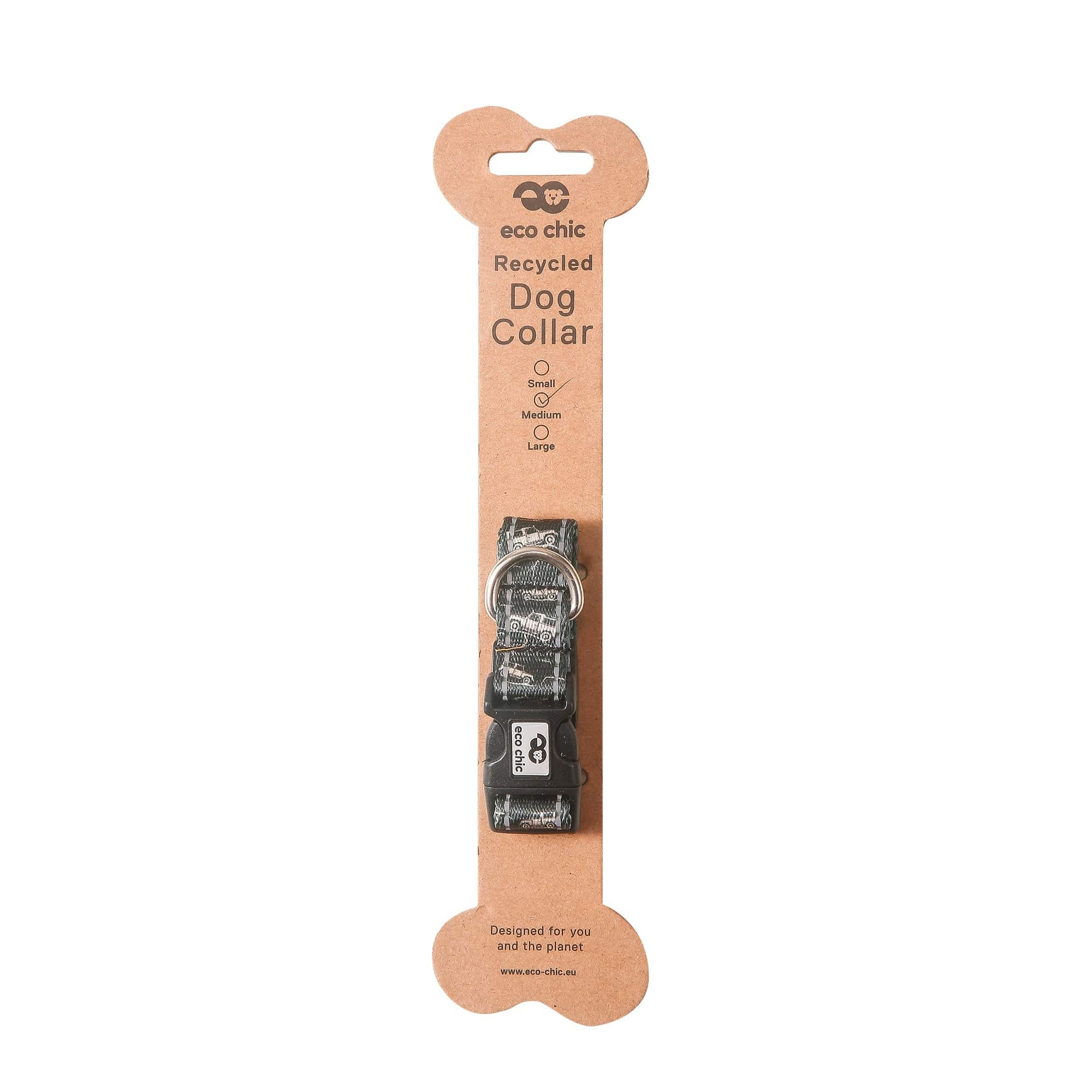 Eco Chic Eco Chic Recycled Dog Collar - Landrovers Black