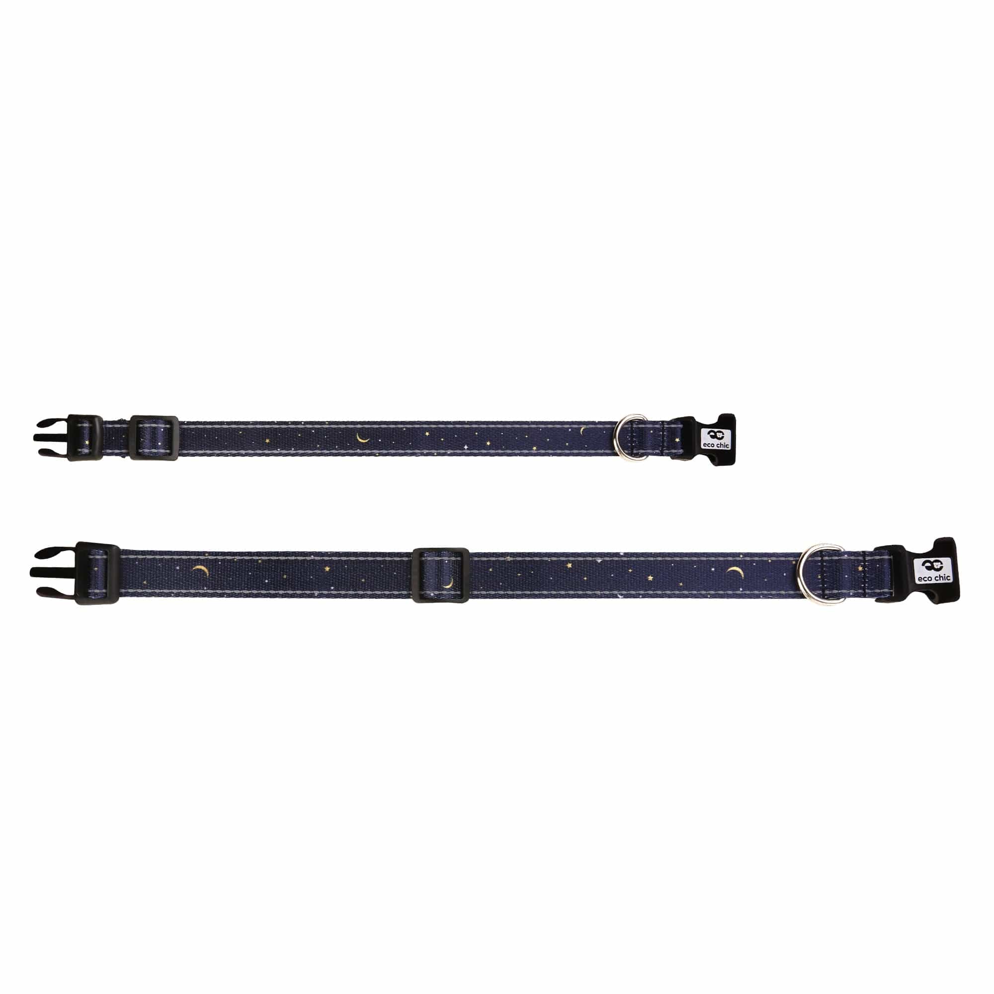 Eco Chic Eco Chic Recycled Dog Collar - Stars and Moons Navy
