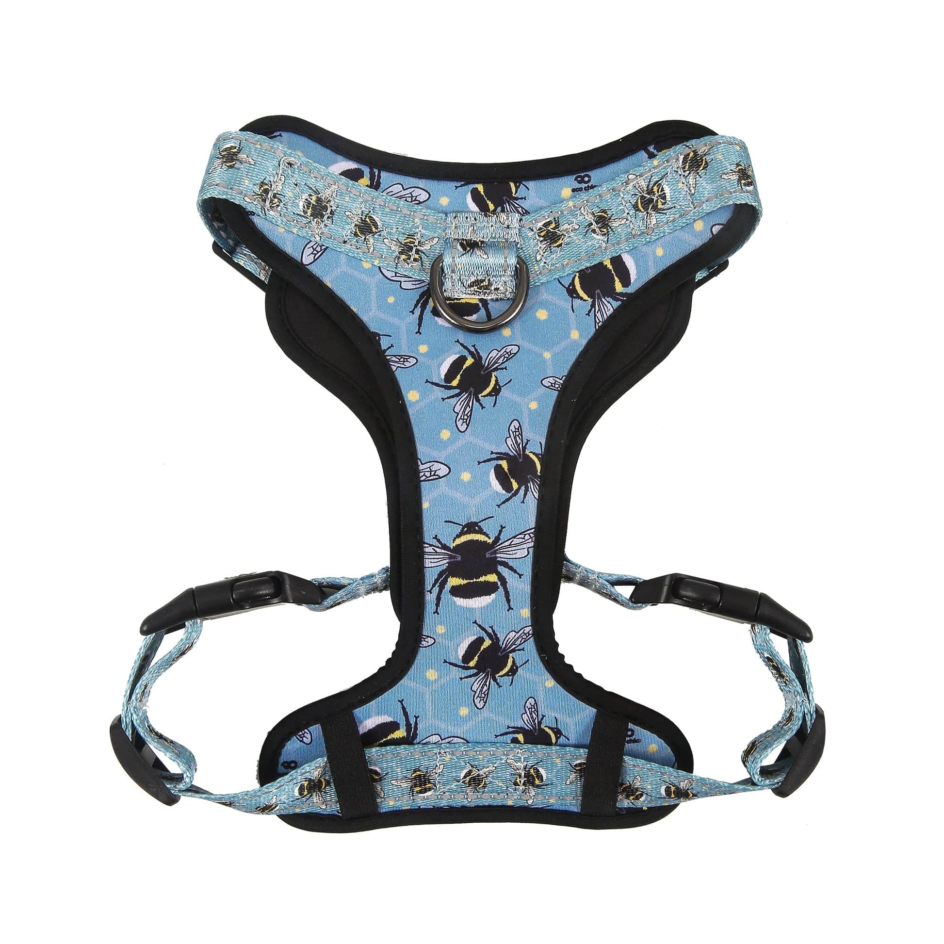 Eco Chic Eco Chic Recycled Dog Harness - Bumble Bees Blue