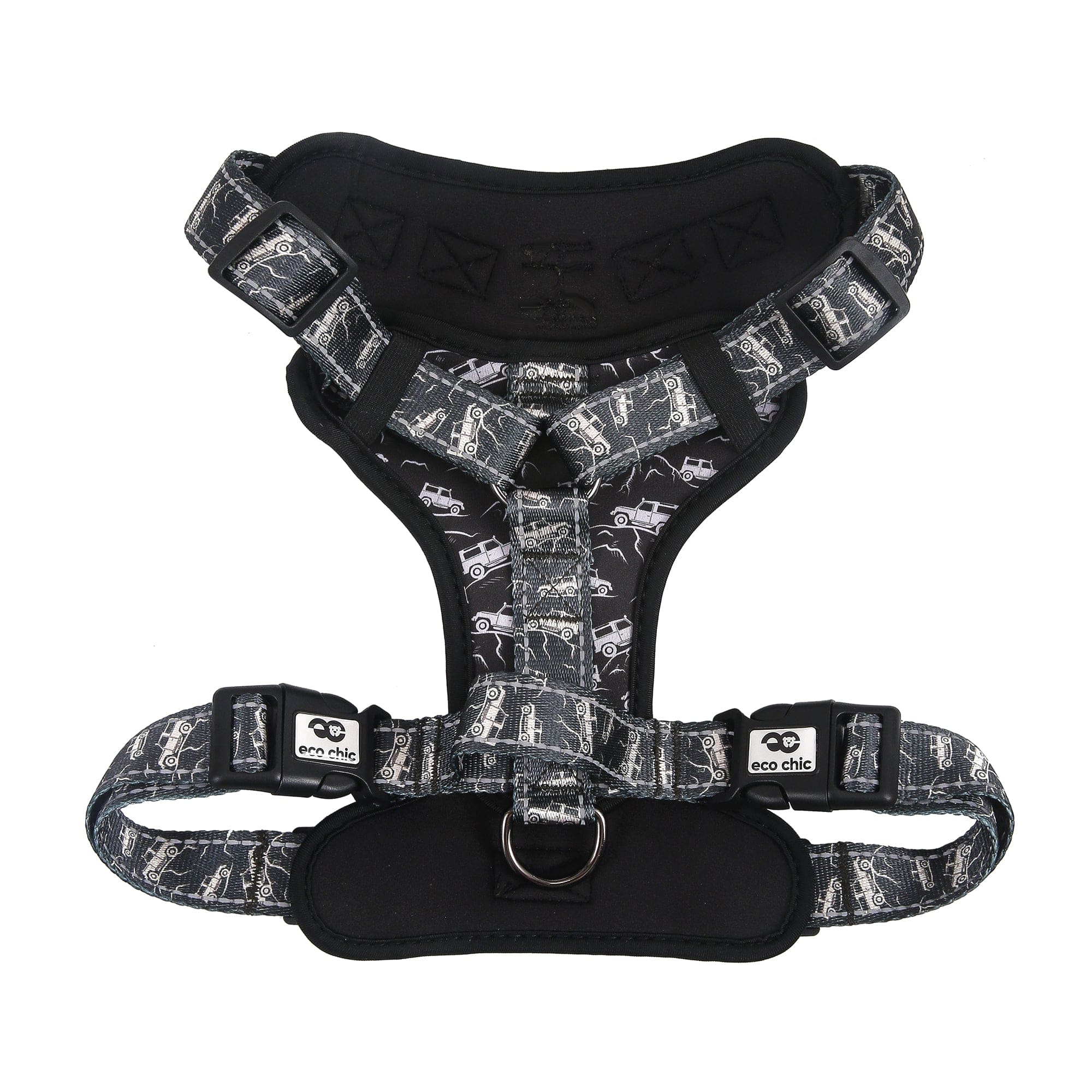 Eco Chic Eco Chic Recycled Dog Harness - Landrovers Black