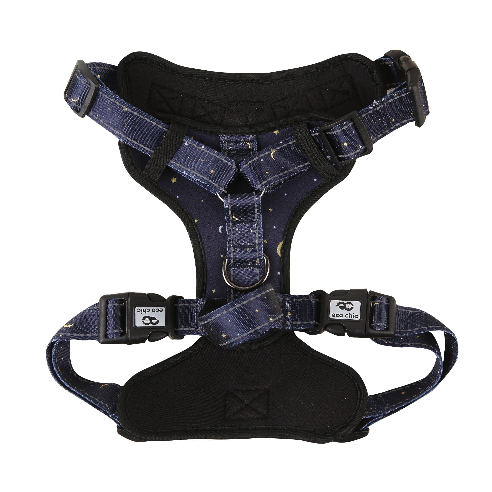 Eco Chic Eco Chic Recycled Dog Harness - Stars and Moons Navy