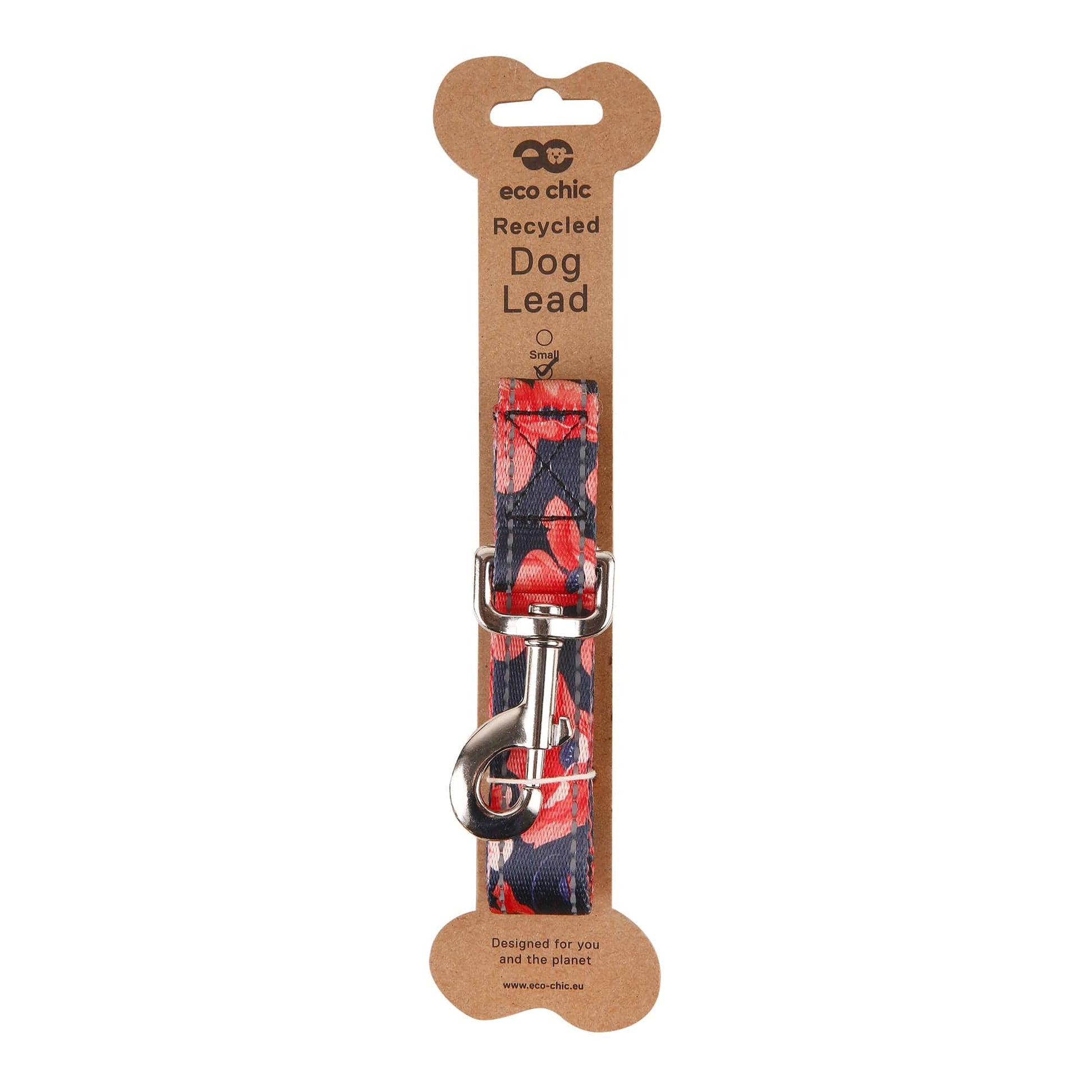 Eco Chic Eco Chic Recycled Dog Lead - Poppies Navy