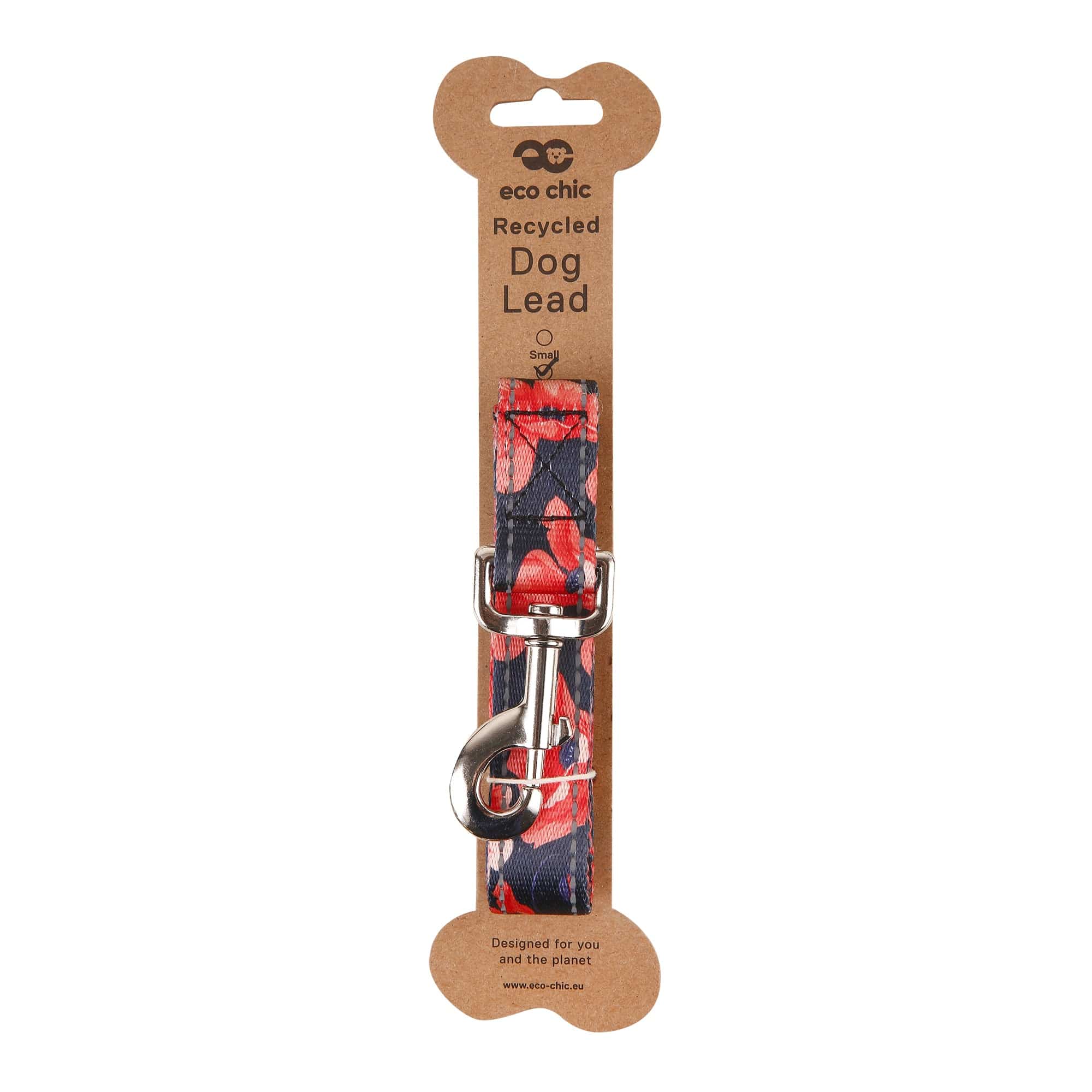 Eco Chic Eco Chic Recycled Dog Lead - Poppies Navy
