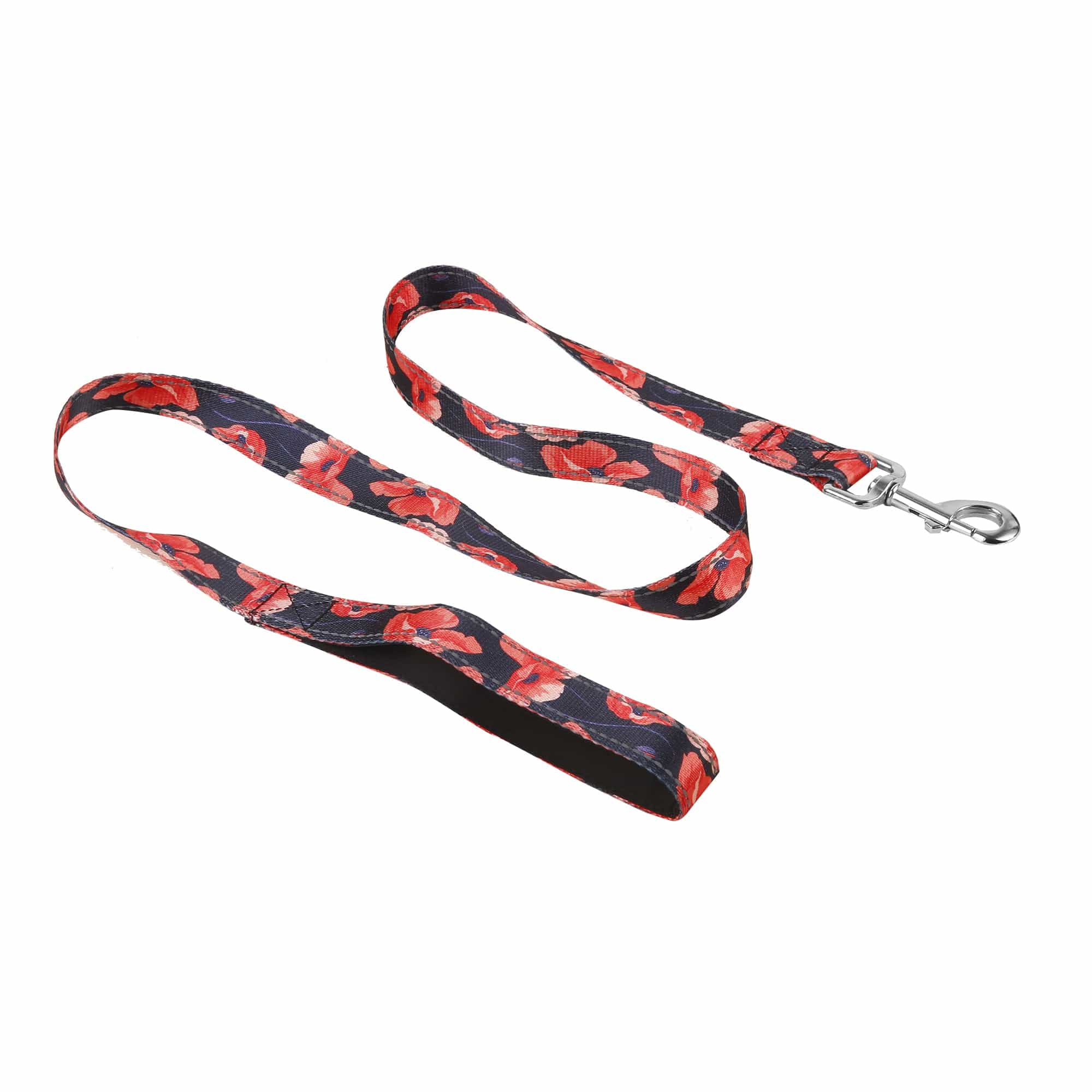 Eco Chic Small Eco Chic Recycled Dog Lead - Poppies Navy