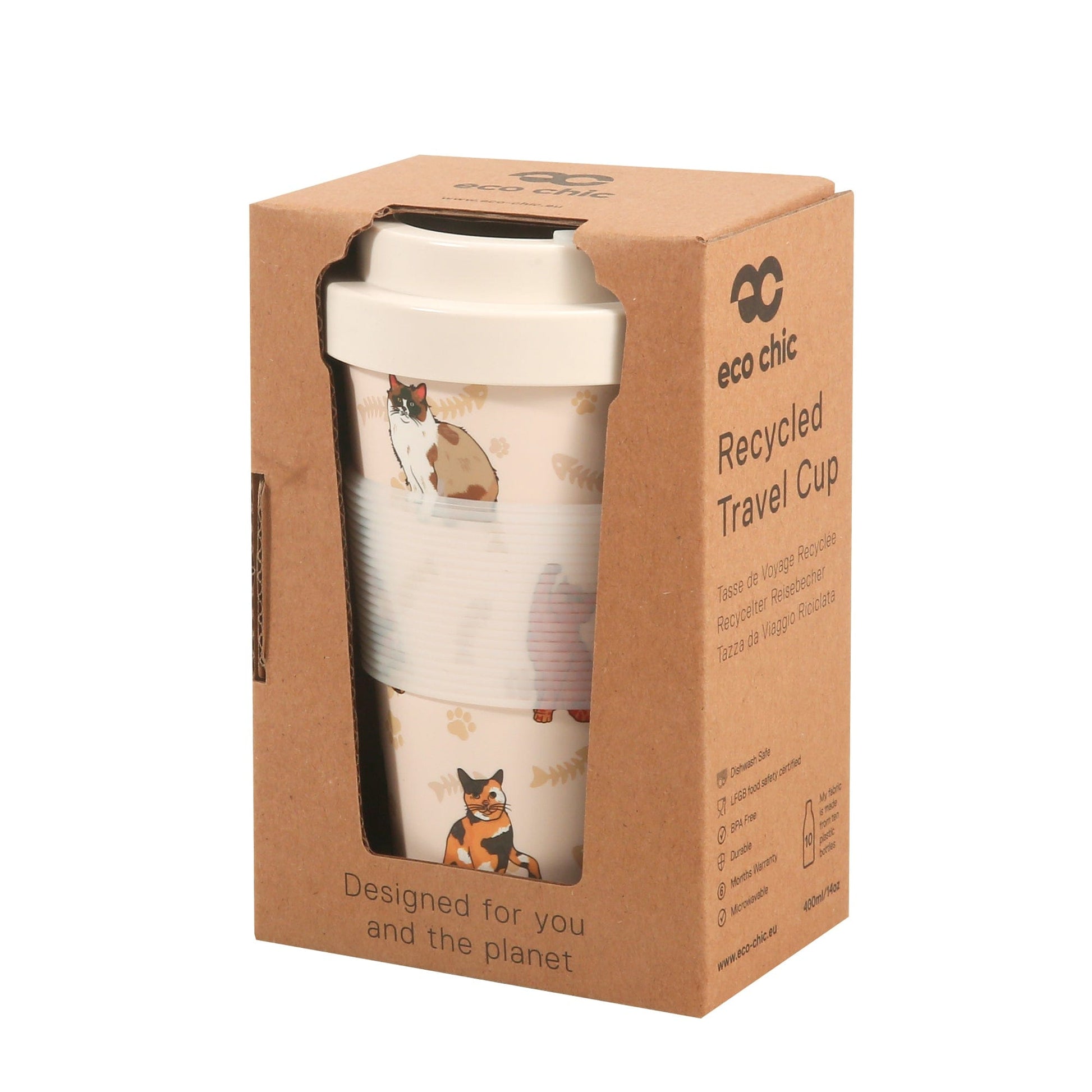 Eco Chic Eco Chic Recycled Travel Cup Beloved Cats