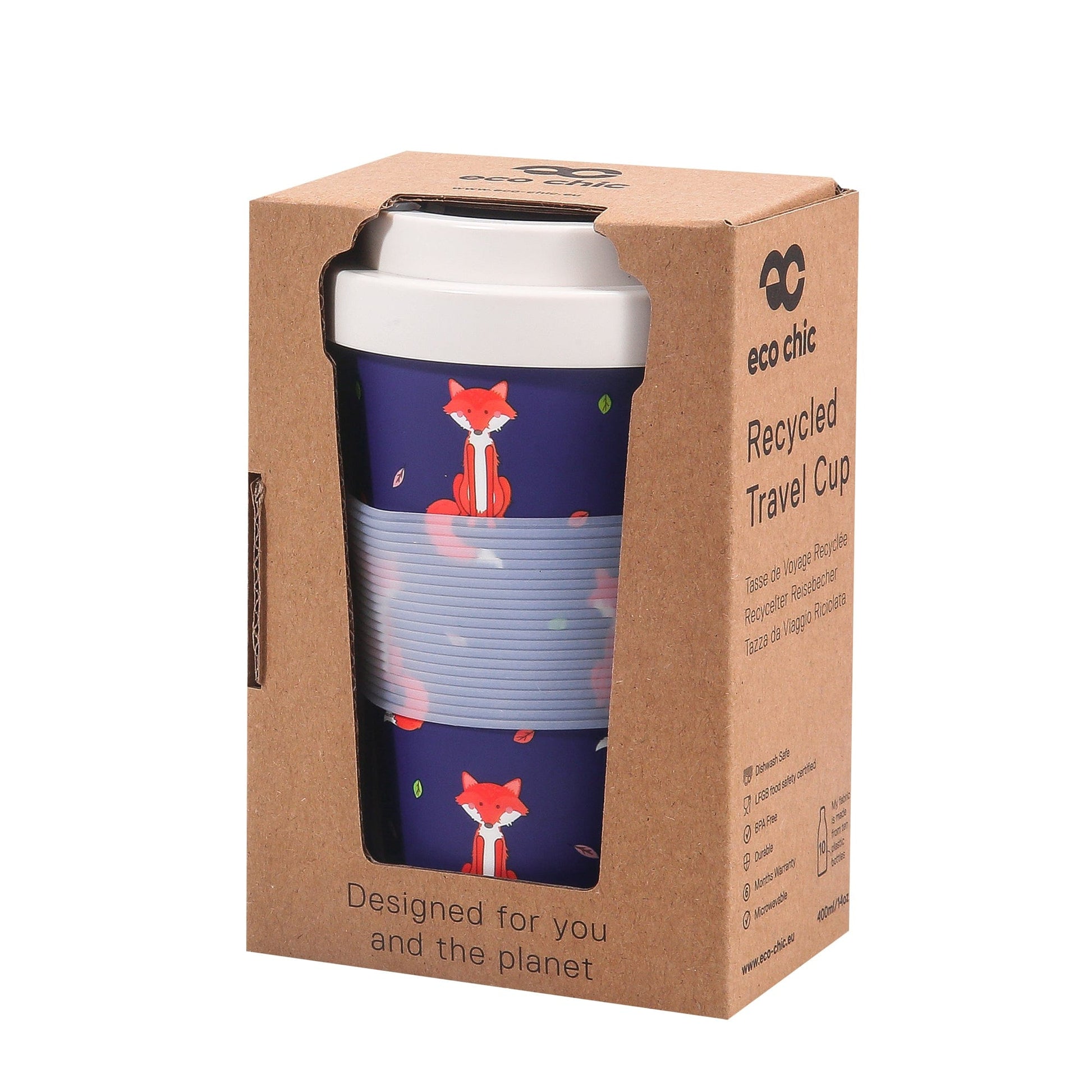 Eco Chic Eco Chic Recycled Travel Cup Foxes