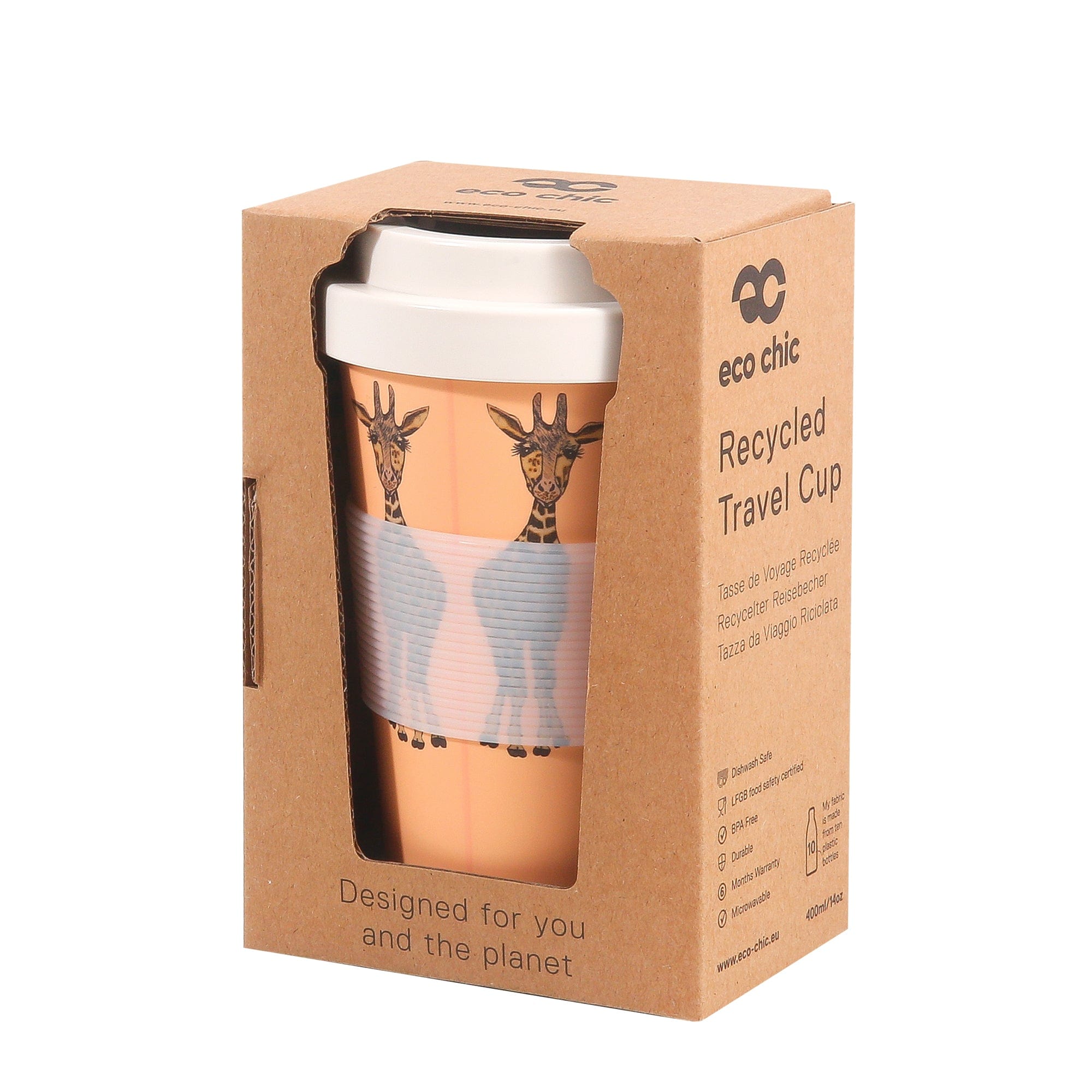 Eco Chic Eco Chic Recycled Travel Cup Giraffes