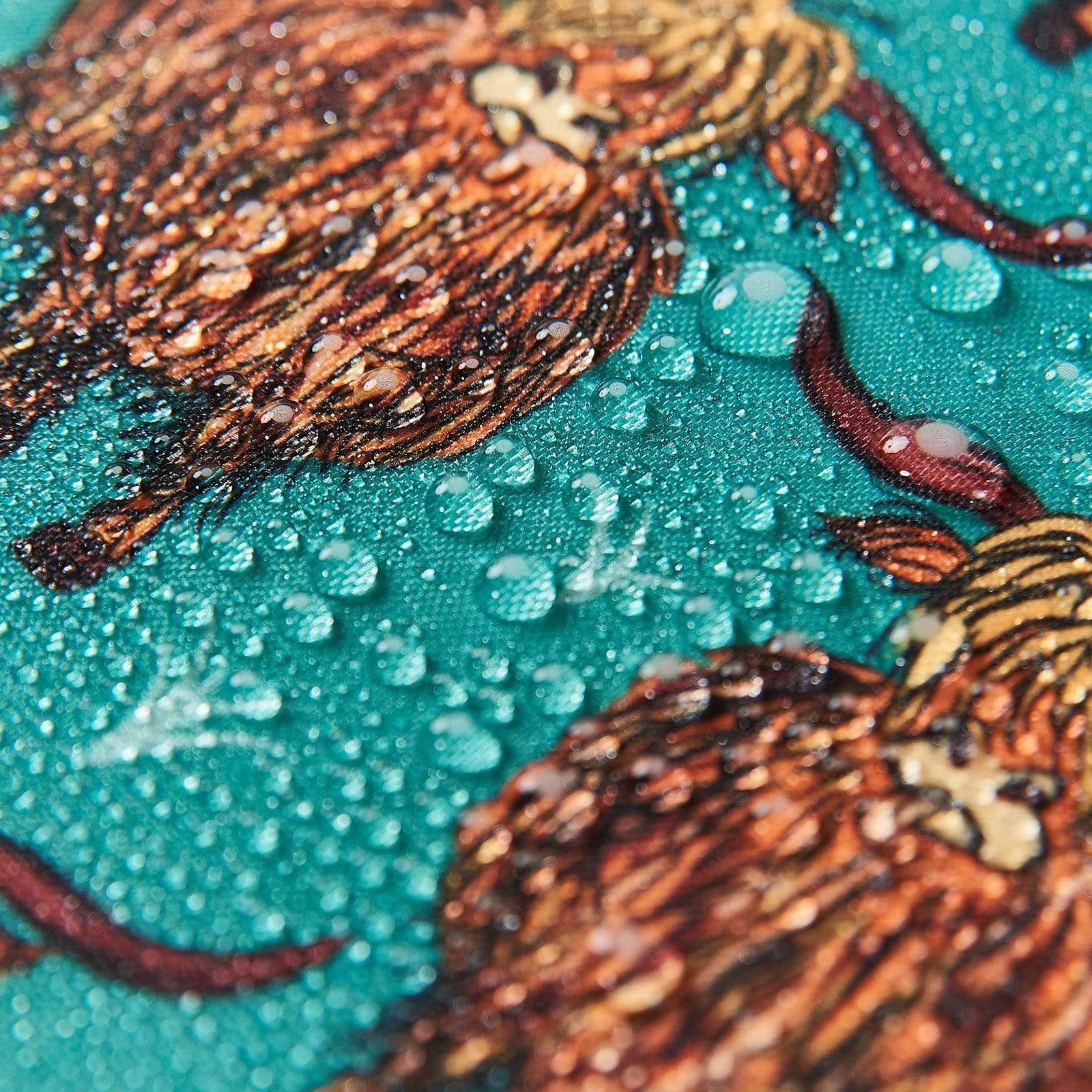 Eco Chic Eco Chic Teal Highland Cow Waterproof Foldable Adult Poncho