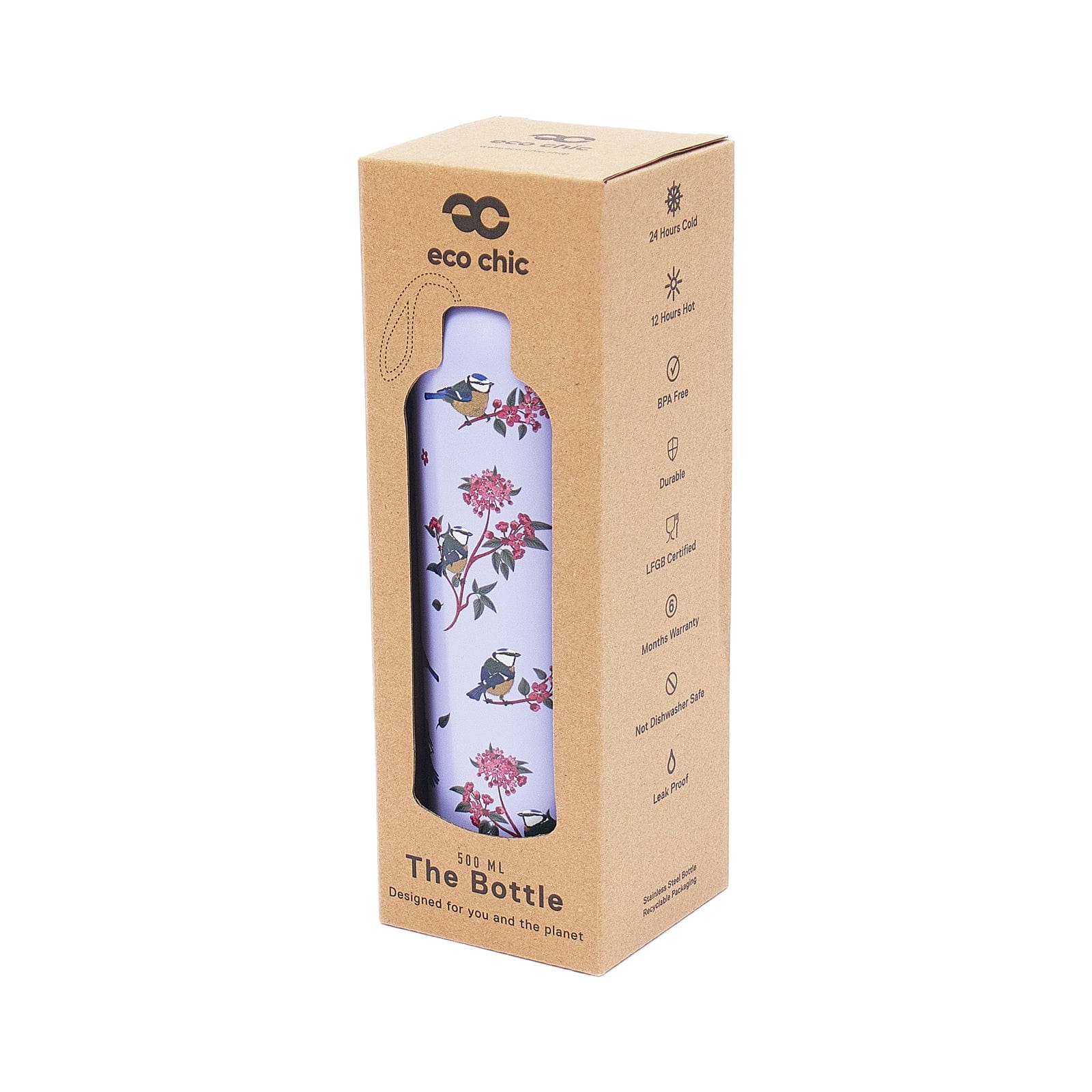 Eco Chic Eco Chic Thermal Bottle Blue Tits
