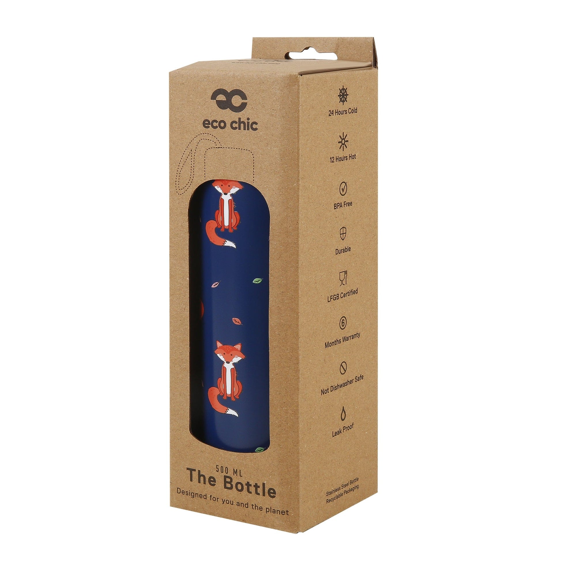 Eco Chic Eco Chic Thermal Bottle Foxes