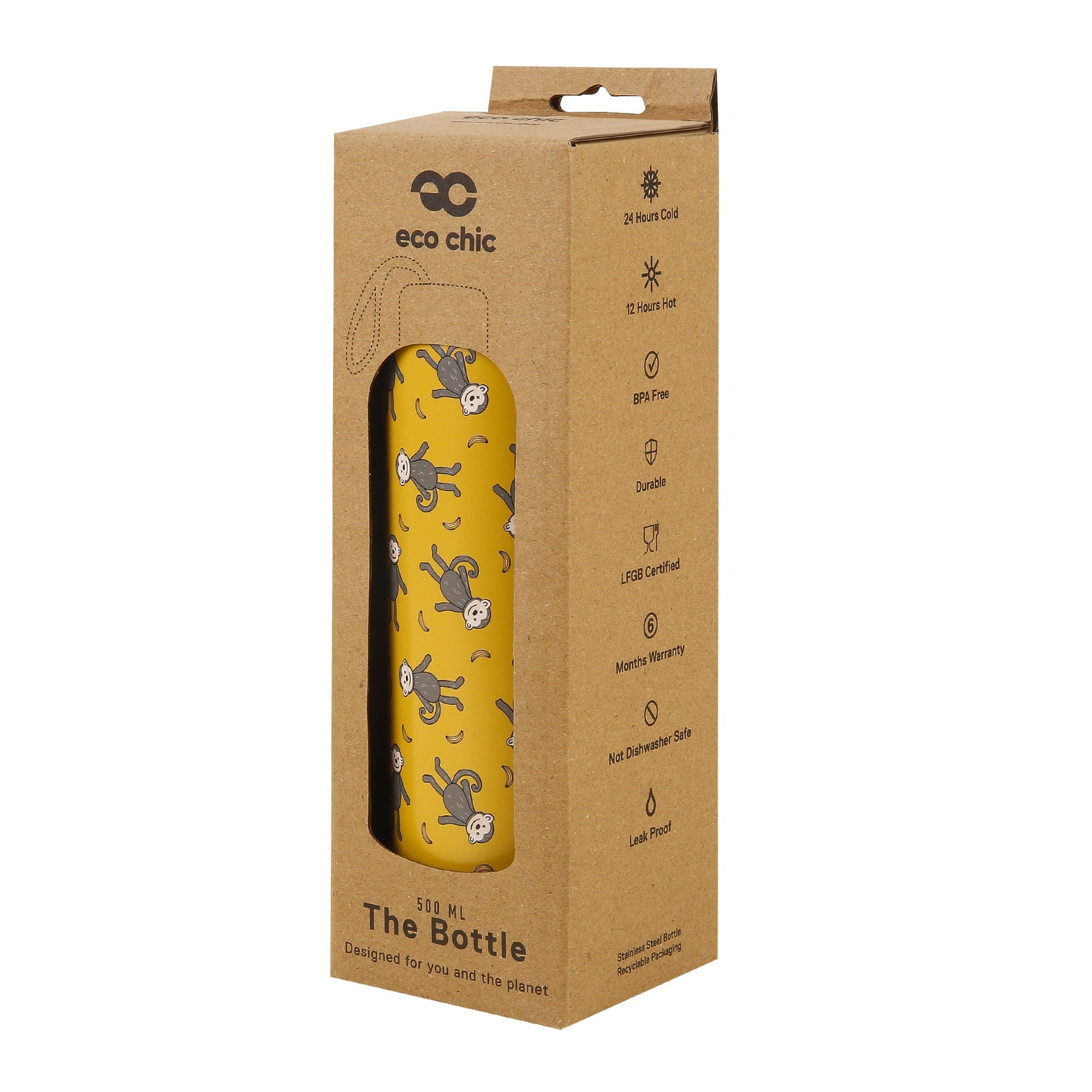 Eco Chic Eco Chic Thermal Bottle Monkeys