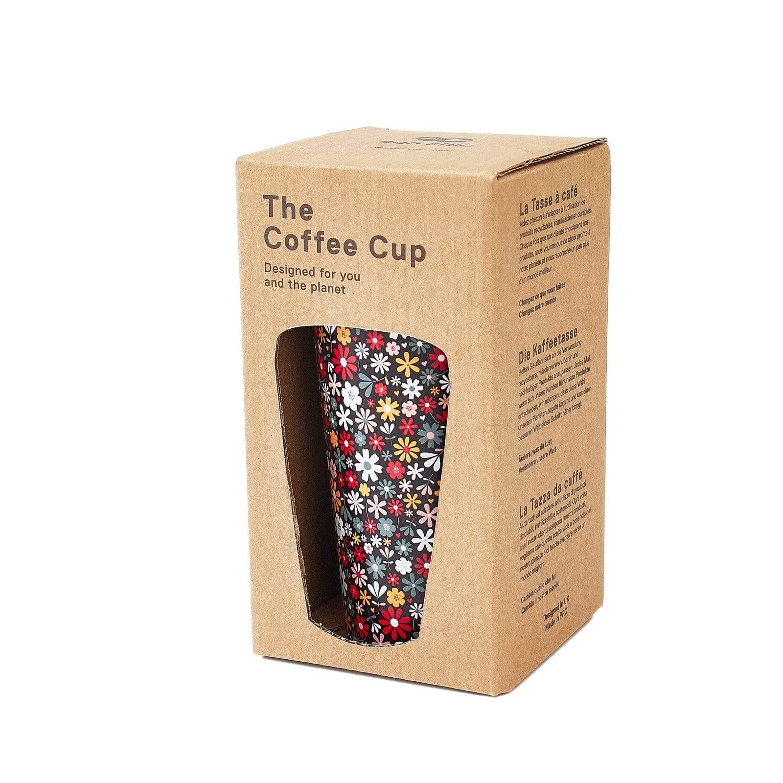 Eco Chic Eco Chic Thermal Coffee Cup Black Ditsy