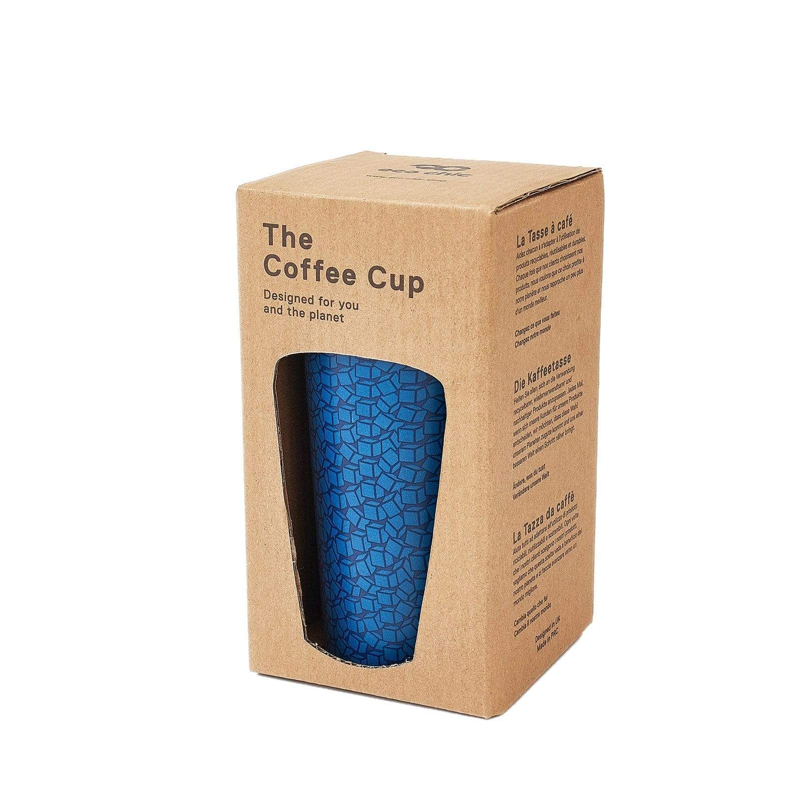 Eco Chic Eco Chic Thermal Coffee Cup Navy Disrupted Cubes