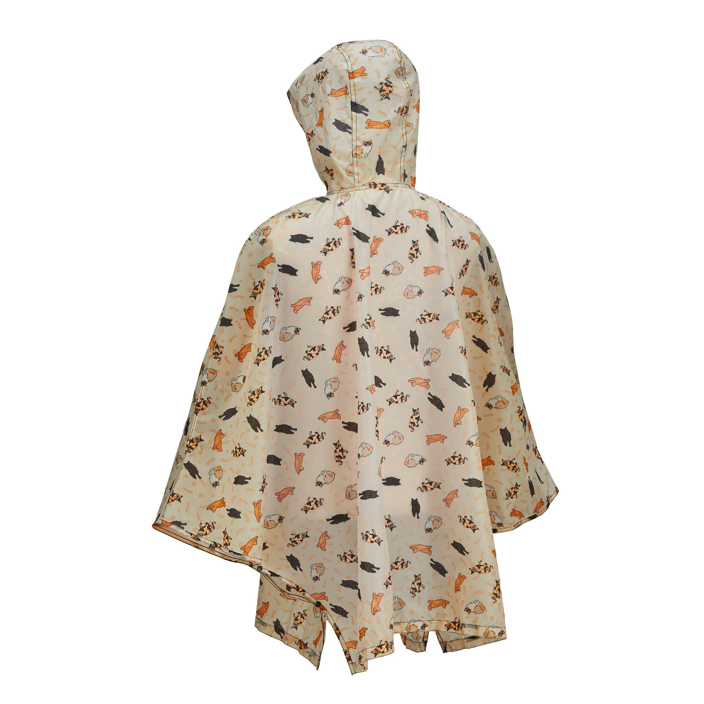 Eco Chic Eco Chic Waterproof Foldable Adult Poncho Beloved Cats