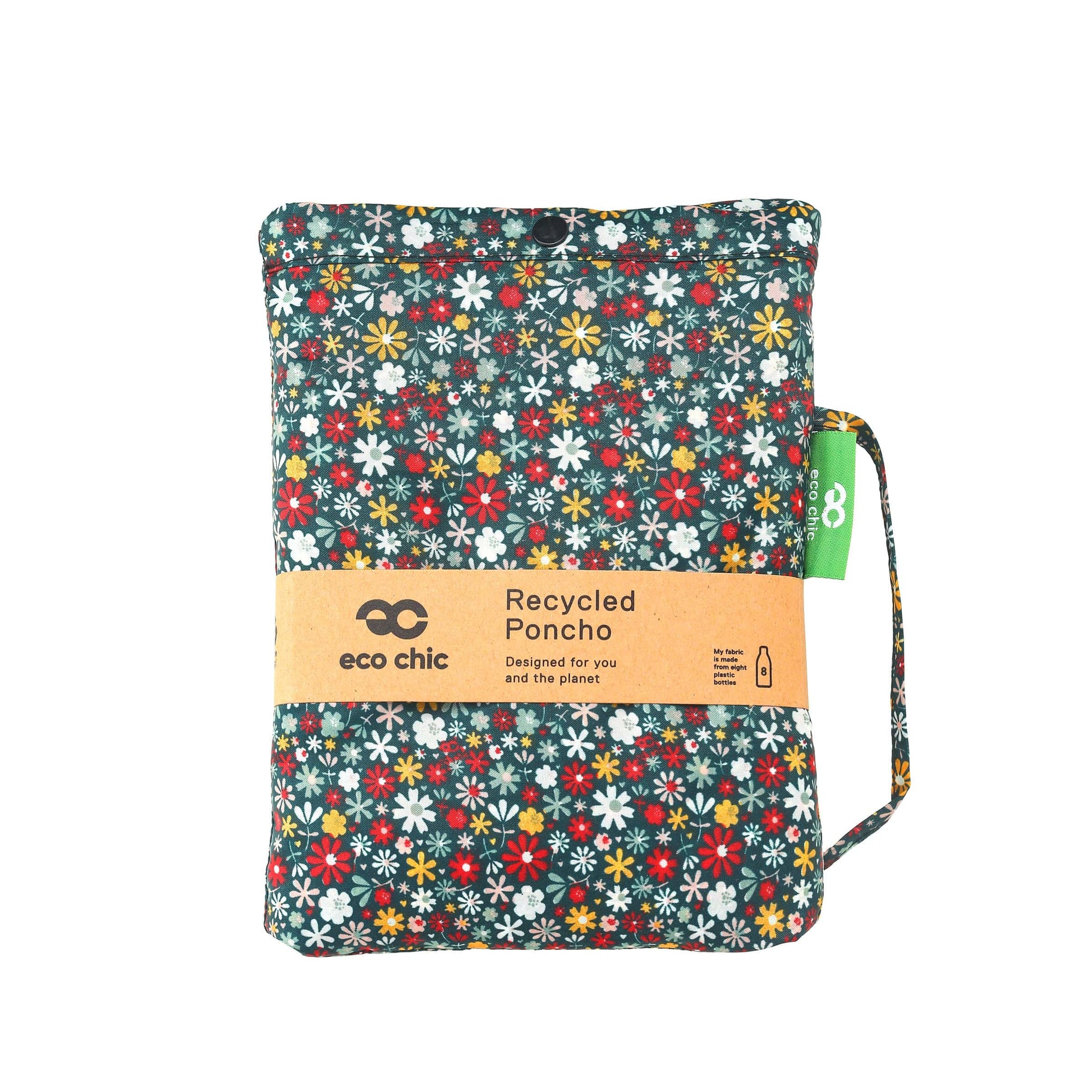 Eco Chic Eco Chic Waterproof Foldable Adult Poncho Ditsy