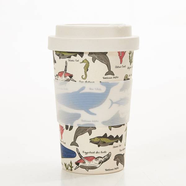 81041 Beige Sea Creatures Bamboo Cup Pack of 3