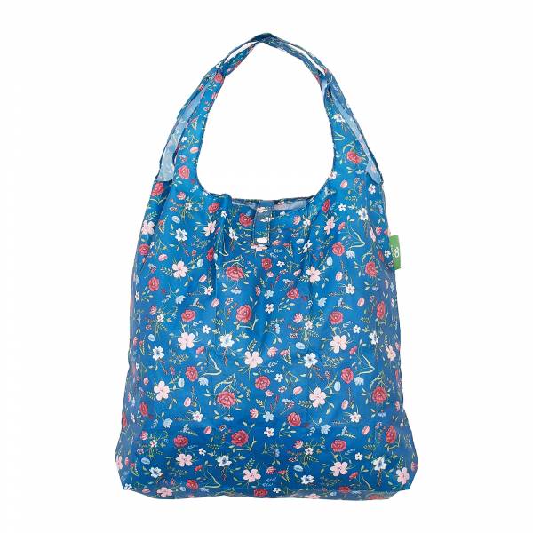 A61 Navy Floral Shopper x2