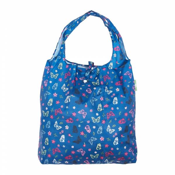 A66 Navy Monarch Butterflies Shopper x2