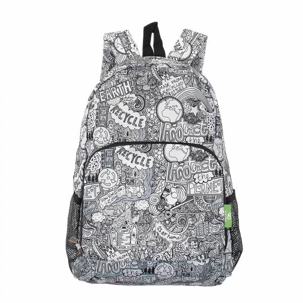 B51 Save The Planet Backpack Black and White x2