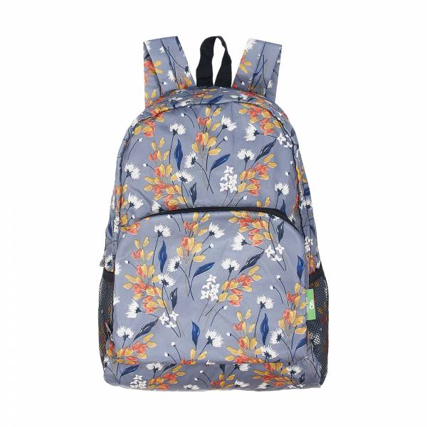 B68 Grey Flowers Backpack x2