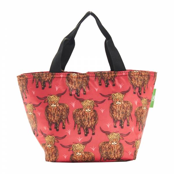 C25 Red Highland Cow Lunch Bag x2