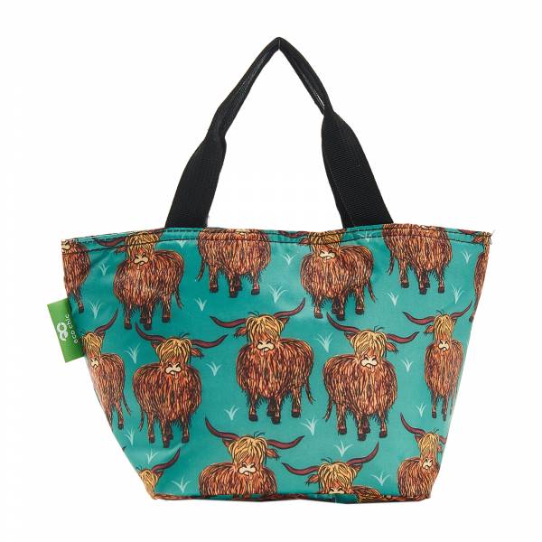 C25 Teal Highland Cow Lunch Bag x2