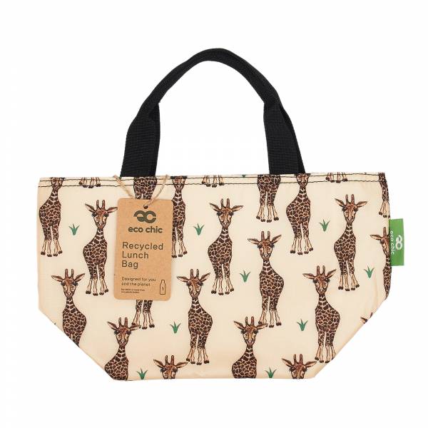 C53 Beige Giraffes Lunch Bag x2