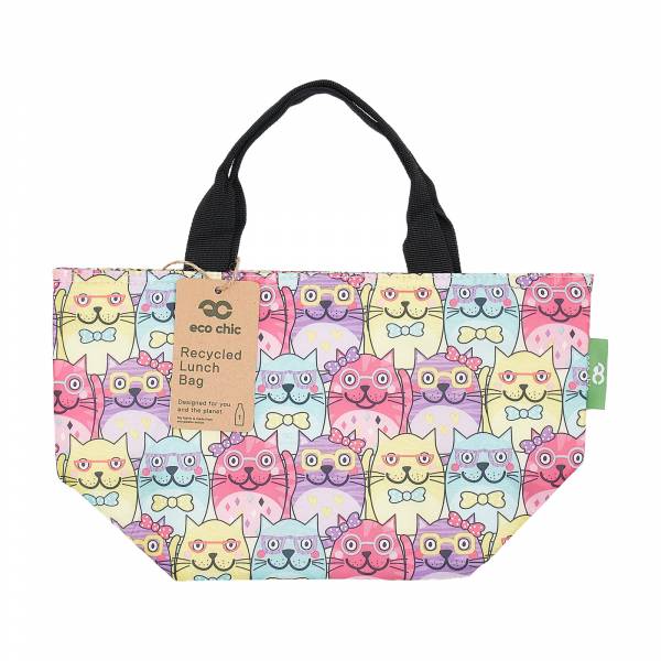 C57 Multiple Glasses Cat Lunch Bag x2