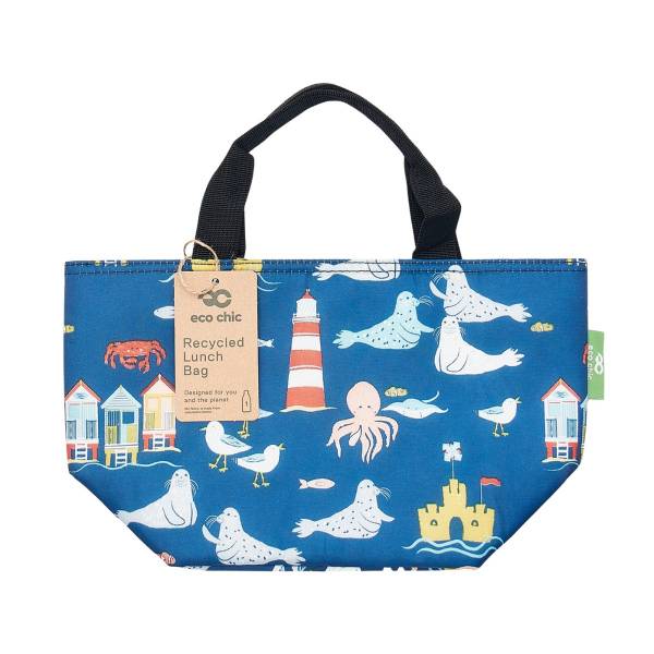 C73 Navy Seaside Lunch Bag x2