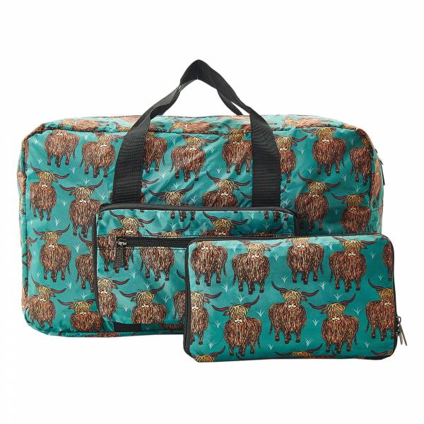 D20 Teal Highland Cow Holdall x2