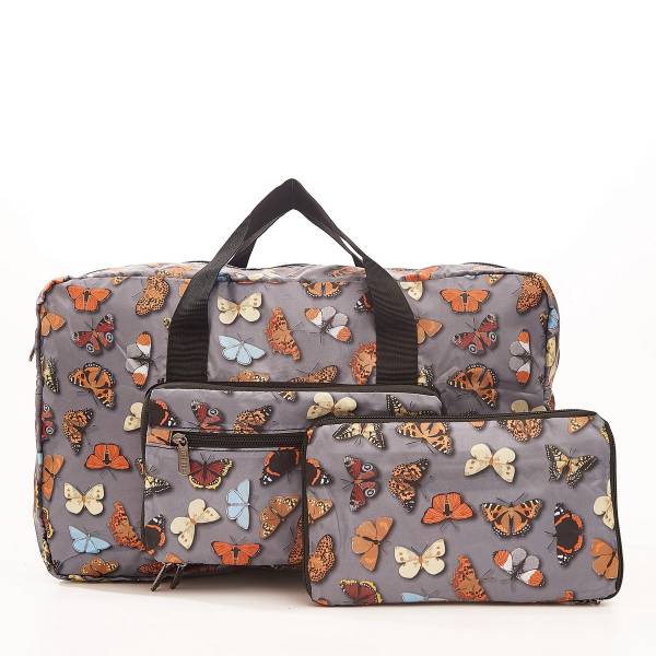 D33 Grey Wild Butterflies Holdall x2