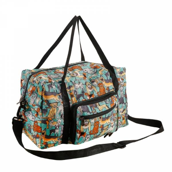 DS33 Teal Dogs Cabin Holdall x2
