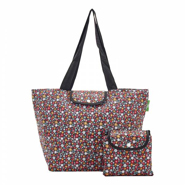 E01 Black Ditsy Insulated Shopping Bag x2