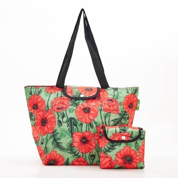 E05 Green Poppies Large Cool Bag x2