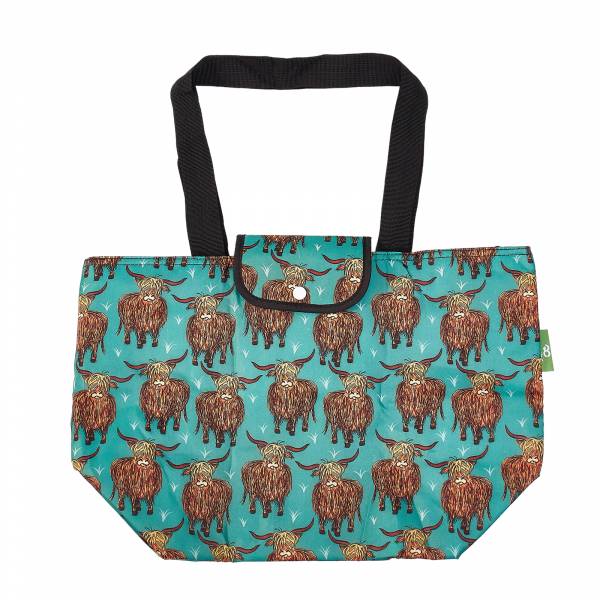 E17 Teal Highland Cow Insulated Shopping Bag x2