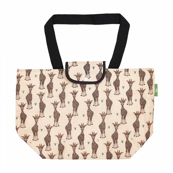 E31 Beige Giraffes Insulated Shopping Bag x2