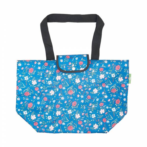 E34 Navy Floral Insulated Shopping Bag x2