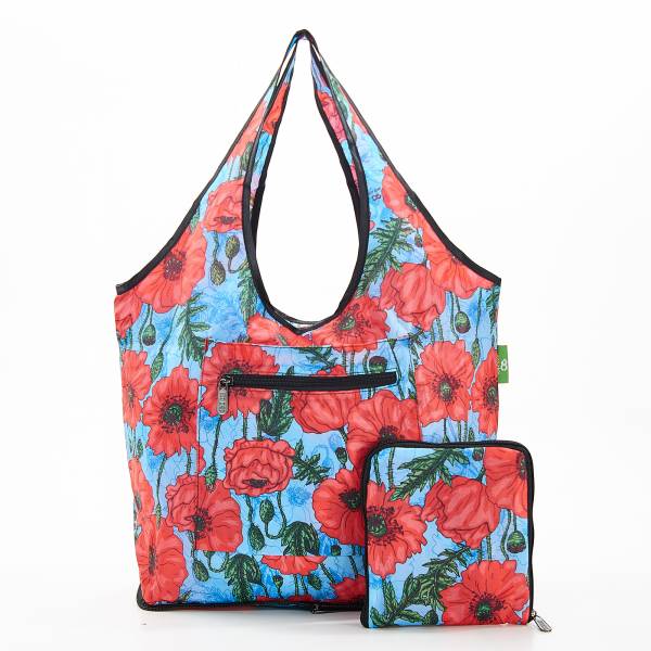 F05 Blue Poppies Beach Bag x2