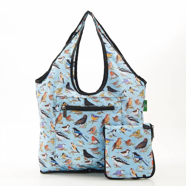 F08 Blue Wild Birds Beach Bag x2