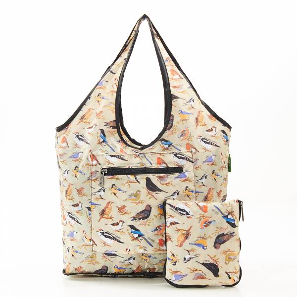 F08 Green Wild Birds Beach Bag x2