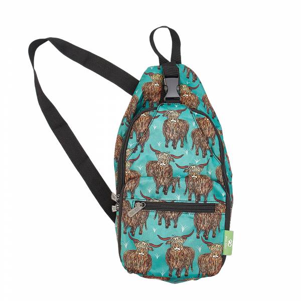 I19 Teal Highland Cow Cross Body x2